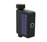 Zoegneer Minuteur d'arrosage solaire intelligent avec enregistreur de débit d'eau intégré IP65 sans fil 2,4 G pour contrôle à distance par application de pelouse de jardin