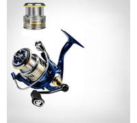Zoegneer Moulinet de pêche en alliage d'aluminium - Rapport de vitesse .2 à 1 - 1 roulement - Fonctionnement fluide - Pour main gauche ou droite - Utilisation 2000 ou 2500 - Bleu - Léger - 268 g