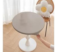 Zoegneer Nappe de table ronde d'extérieur en cuir synthétique, imperméable, résistante à la chaleur, couverture complète pour mariage, banquet et utilisation à la maison, en gris, vert, blanc, noir ou