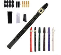Zoegneer Petit saxophone de poche portable avec anches et ligature pour anniversaires et festivals (Noir)