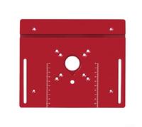 Zoegneer Plaque d'insertion de table en aluminium pour défonceuse de menuiserie pour moteurs de 65 mm 240 mm x 200 mm usinée CNC pour menuiserie de précision et gravure en rouge ou bleu (rouge)