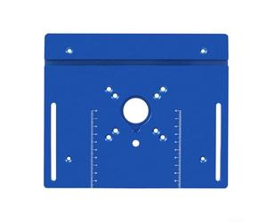 Zoegneer Plaque d'insertion de table en aluminium pour défonceuse de menuiserie pour moteurs de 65 mm 240 mm x 200 mm usinée CNC pour menuiserie de précision et gravure en rouge ou bleu (bleu)
