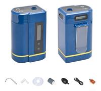 Zoegneer Pompe à oxygène portable 2200 mAh/4000 mAh à piles AC/DC aérateur avec débit de 3 à 5 l/min et lumière LED pour aquarium, étang à poissons, mélange d'appâts, kit de pomme de douche de camping