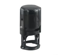 Zoegneer Porte-tampon rond auto-encreur en plastique de 40 mm de diamètre, rangement facile, organisation, étiquetage, marquage pour bureau, entreprise, usage personnel, rouge, bleu, noir (bleu)