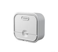 Zoegneer Punch Porte-savon mural avec couvercle à drainage rapide en plastique pour salle de bain, voyage et usage domestique Blanc 12,7 cm x 11,7 cm x 5 cm