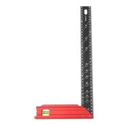 Zoegneer Règle de mesure multi-angles en forme de L en alliage d'aluminium pour menuiserie, travail du bois, dessin au trait parallèle et traçage rouge (40 cm)