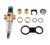 Zoegneer Régulateur de pression d'eau avec filtre à contre-courant et manomètre en laiton DN15 DN20 DN25 pour installations d'eau domestique Design compact facile à nettoyer Integ en acier inoxydable