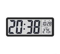 Zoegneer Réveil LCD avec affichage de la température et de l'humidité, horloge murale et de bureau numérique multifonction heure, date, thermomètre, hygromètre pour salon, chambre à coucher, bureau