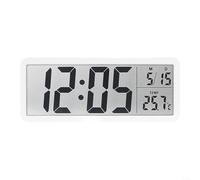 Zoegneer Réveil LCD avec affichage de la température et de l'humidité, horloge murale et de bureau numérique multifonction heure, date, thermomètre, hygromètre pour salon, chambre à coucher, bureau
