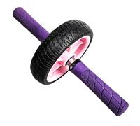 Zoegneer Roue abdominale à roue unique avec noyau en acier haute résistance, capacité de charge de 226,8 kg, poignées antidérapantes en EVA et pneu en caoutchouc texturé pour Core St (rose + violet)