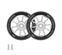 Zoegneer Roue de vélo pliable de 70 mm avec alliage d'aluminium et caoutchouc, conçue pour Brompton et pour 360 vélos pliants, vis de fixation incluses (argent)