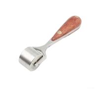 Zoegneer Rouleau de bord en cuir d'acajou pour loisirs créatifs faits à la main avec poignée ergonomique en bois et tête en acier pour lisser et presser les bords des ceintures 90 mm
