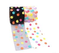 Zoegneer Rouleau de ruban de tulle en polyester pour loisirs créatifs, jupes, nœuds pour cheveux, décoration de fête, vêtements de poupée et projets faits à la main, tissu en maille synthétique noir 6