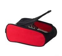 Zoegneer Sac à chaussures de golf étanche à la poussière portable en polyester pour homme et femme 14 x 34 x 23 cm pliable avec poignée (rouge)