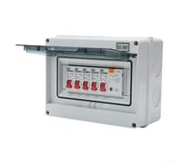 Zoegneer Tableau Électrique Platine Disjoncteur 4 voies pour garage, abri de jardin, boîte à fusibles avec RCD et 4 disjoncteurs MCB 63 A 2 x 6 A + 20 A + 32 A