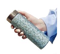 Zoegneer Tasse de voyage légère à double paroi en titane pur 300 ml isotherme avec passoire à thé pour camping, randonnée, bureau, argent (300 ml, bleu)