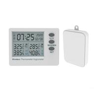 Zoegneer Thermomètre et hygromètre sans fil avec grand écran connecté WiFi avec calendrier de l'heure, affichage numérique, intérieur et extérieur