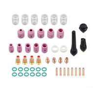 Zoegneer TIG Lot de 49 accessoires de torche à gaz 10 tasses en verre pour WP17 WP18 WP26 Résistant aux hautes températures Transparent Matériaux de visibilité Facile à assembler pour Prof
