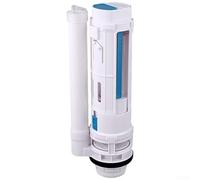 Zoegneer Vanne de chasse d'eau double en plastique ABS avec réservoir divisé et fonction d'économie d'eau réglable, compatible avec les modèles de toilettes standard en blanc hauteur (fente 29 cm)