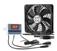 Zoegneer Ventilateur USB à 3 vitesses avec thermostat numérique pour une surveillance précise de la température, pour le refroidissement des routeurs et de l'électronique, design compact pour les