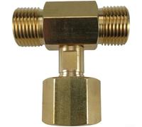 Zoegneer W21.8-14 Adaptateur en T fileté en laiton pour bouteille de bière Homebrew Aquarium Régulateur Convertisseur pour raccords M22-14 avec joint d'étanchéité Design Easy I