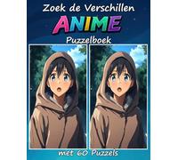 Zoek de Verschillen ANIME Puzzelboek met 60 Puzzels: Vind de verschillen in 60 prachtige anime-geïnspireerde scènes - een leuke visuele uitdaging voor animefans van alle leeftijden!
