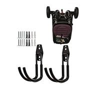 zoele Lot de 2 supports muraux pour poussette - Noir (polychlorure de vinyle, acier allié) - Support mural robuste pour outils de garage - Crochets polyvalents - Capacité de charge de 35 kg