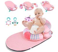 Zoelele Jouet Bebe 0-3-6-9 Mois, 3 en 1 Tummy Time Licorne Tapis d eveil Bebe avec Anneau Dentition, Hochet et Miroir, Jeux Bébé Eveil, Cadeau Naissance Fille Garcon Bébé