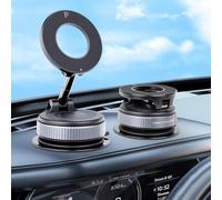 Zoelele Ventouse Support Telephone Voiture Magnetique, Bras métallique Pliable Rotatif à 360°, Livré avec Deux Accessoires adhésifs métalliques, Convient à Tous Les téléphones Portables