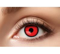 Zoelibat Eyecatcher - Angelic Red - Lentilles de contact annuelles colorées en rouge et noir - Lentilles de contact sans correction - Avec boîte de rangement