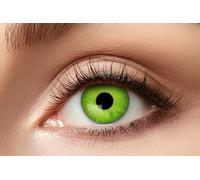 Zoelibat Eyecatcher - Electro Green - Lentilles de contact annuelles colorées en vert/noir - Lentilles de contact sans correction - Avec boîte de rangement