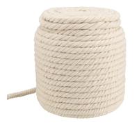 ZOENHOU Corde en Coton Blanche de 40 m x 10 mm, 3 brins épais tressés pour macramé, Corde en Coton Doux torsadée pour travaux manuels, Emballage, Suspension de Plantes, Tricot, macramé