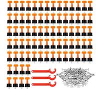 ZOENHOU Kit de système de nivellement de carrelage de 303 pièces, 150 niveleurs de carreaux avec 150 aiguilles en acier et 3 clés spéciales, pour installation de carrelage mural et de sol