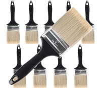 ZOENHOU Lot de 10 pinceaux de peinture professionnels de 7,6 cm avec manche en plastique traité, outils de peinture professionnels pour bricolage, peinture, maison, meubles, clôtures, terrasse et