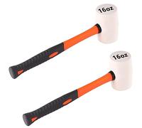 ZOENHOU Lot de 2 maillets en caoutchouc blanc 453,6 g, tête de maillet en caoutchouc solide avec poignée antidérapante, marteau en caoutchouc pour tous les projets