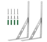 ZOENHOU Lot de 2 supports d'étagère - Équerre blanche - 150 x 250 mm - Console pour charges lourdes de 4 mm d'épaisseur - Support d'étagère à 90° pour consoles et bibliothèques - Avec vis et tubes