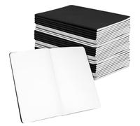 ZOENHOU Lot de 20 carnets A5 vierges, couverture en carton noir, 72 pages | Carnet de notes A5 80 g, papier à rabat à 180°, carnet de croquis pour bureau, dessin, journal et dessins d'artistes