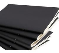 ZOENHOU Lot de 4 carnets de croquis A3 avec couverture noire - 120 g/m² - 20 feuilles/40 pages - Cahier vierge A3 pour dessin, écriture et scrapbooking - 420 x 297 mm