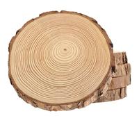 ZOENHOU Lot de 5 Disques de Bois Brut Naturel 16 à 18 cm, Rondin de Bois naturel Rond, Sans trou, pour Loisirs Créatifs, Décorations, Noël et Sous Verre