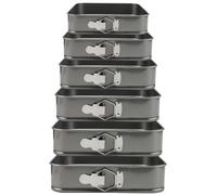 ZOENHOU Lot de 6 moules à gâteau - 17,8 cm, 20,3 cm, 21,6 cm, 22,9 cm, 25,4 cm, 27,9 cm - Moule à charnière anti-adhésif - Moule à gâteau carré étanche - Fond amovible