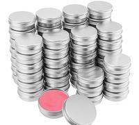 ZOENHOU Lot de 60 boîtes de rangement rondes en aluminium avec couvercle à vis pour maquillage, échantillon, bougies, baume à lèvres Argenté 30 ml
