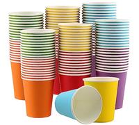 ZOENHOU Lot de 60 Gobelets Jetables en Papier Multicolores de 250 ml pour Projets de Bricolage, Fêtes, Mariages et Événements - 6 Couleurs