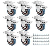 ZOENHOU Lot de 8 roulettes pivotantes de 400 kg, robustes avec freins et vis de 50 mm, roulettes de chariot industrielles pour meubles, capacité de charge de 400 kg