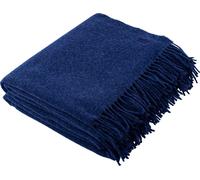 Zoeppritz Plaid de laine Since 1828 Lambswool Couleur navy Taille 140x190