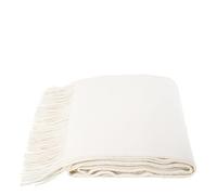 'zoeppritz since 1828' Couverture 100% Laine d'alpaga Unie avec Franges 130 x 200 cm 010 Blanc cassé 500050-010-130x200