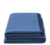 'zoeppritz since 1828' Couverture Must Relax - Couverture en Laine Vierge de qualité supérieure avec Franges - 130 x 190 cm - 545 Denim