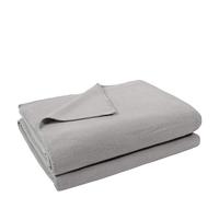 zoeppritz since 1828' Couverture Polaire Douce - Plaid Polaire avec Point de Crochet - Douillette - 220x240 cm - De, 920 Light Grey Mel., 220 x 240 cm