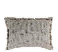 'zoeppritz since 1828' Housse de Coussin Honeybee - Housse de Coussin Douce en Lin tissé uni - avec Franges en matériaux naturels - 40 x 60 cm, Lin, 090 Clay, 40 x 60 cm