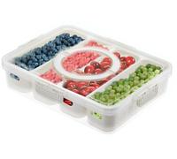 ZoeQide Boîte à goûter avec compartiments pour réfrigérateur - Boîte de rangement alimentaire avec couvercle - Grande boîte de conservation pour légumes et collations - Passe au lave-vaisselle - Sans
