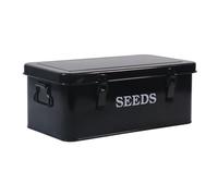 ZoeQide Boite à Graines Potager Noire, Organisateur Semences Métal 4 Cases | Sachets de graines, étiquettes et petits accessoires restent regroupés dans 4 espaces, pour potager, balcon ou abri jardin